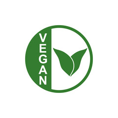 Green Vegan icon isolated on white background