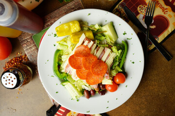 antipasto salad overhead