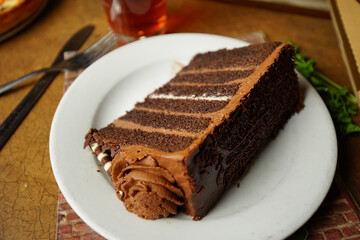 chocolate cake on a plate 2