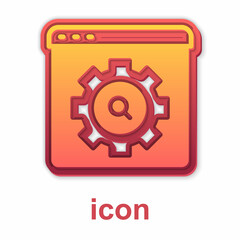 Gold Browser setting icon isolated on white background. Adjusting, service, maintenance, repair, fixing. Vector