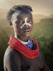 Young woman of the Karo Tribe, Omo Valley, Ethiopia