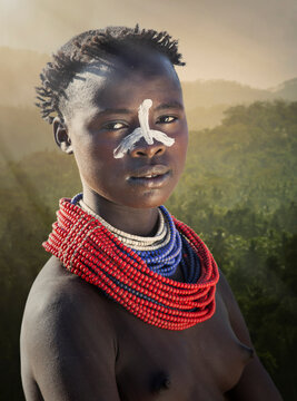 Young woman of the Karo Tribe, Omo Valley, Ethiopia