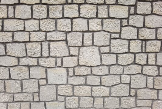 wall of rocks in greek traditional way of metsovo city