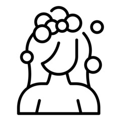Girl wash head icon outline vector. Woman bath. Shampoo shower