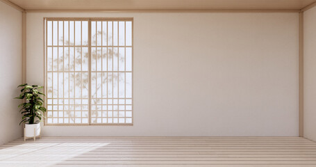 Obraz premium Empty room, white room, Clean modern room ,japanese style.3D rendering