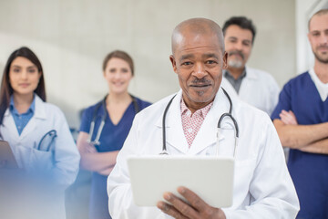 Fototapeta premium Portrait of male and female doctors