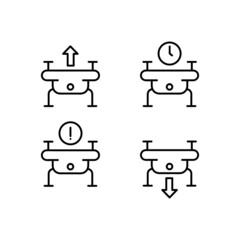 Fototapeta premium Set of drone line icon collection