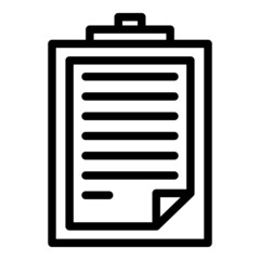 Data clipboard icon outline vector. Check list. Document board