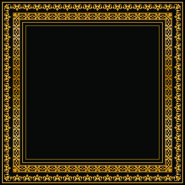 gold frame on black background