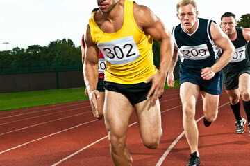 Athletes running on sportstrack