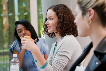 University students in college cafe