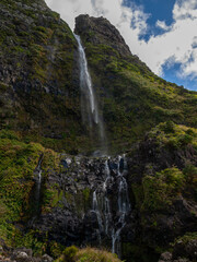 Obraz premium Poço do Bacalhau waterfall, Flores island