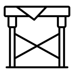 Foldable table icon outline vector. Folding bench. Iron table - obrazy, fototapety, plakaty