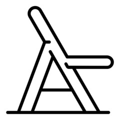 Rest wood chair icon outline vector. Portable folding chair. Camp outdoor