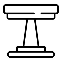 Round picnic table icon outline vector. Wooden kitchen. Garden chair