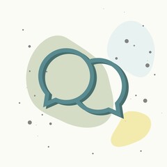 Vector icon cloud conversation on multicolored background.