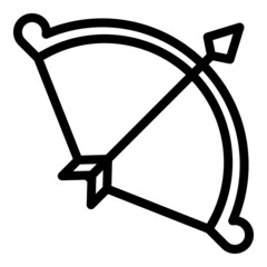 Weapon bow icon outline vector. Archery arrow. Acher longbow