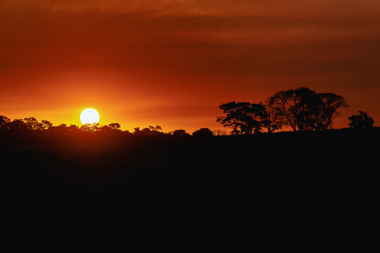 sunset over the countryside