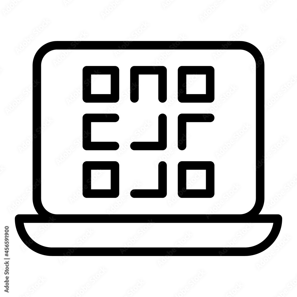 Poster computer code scanner icon outline vector. scan qr. mobile reader