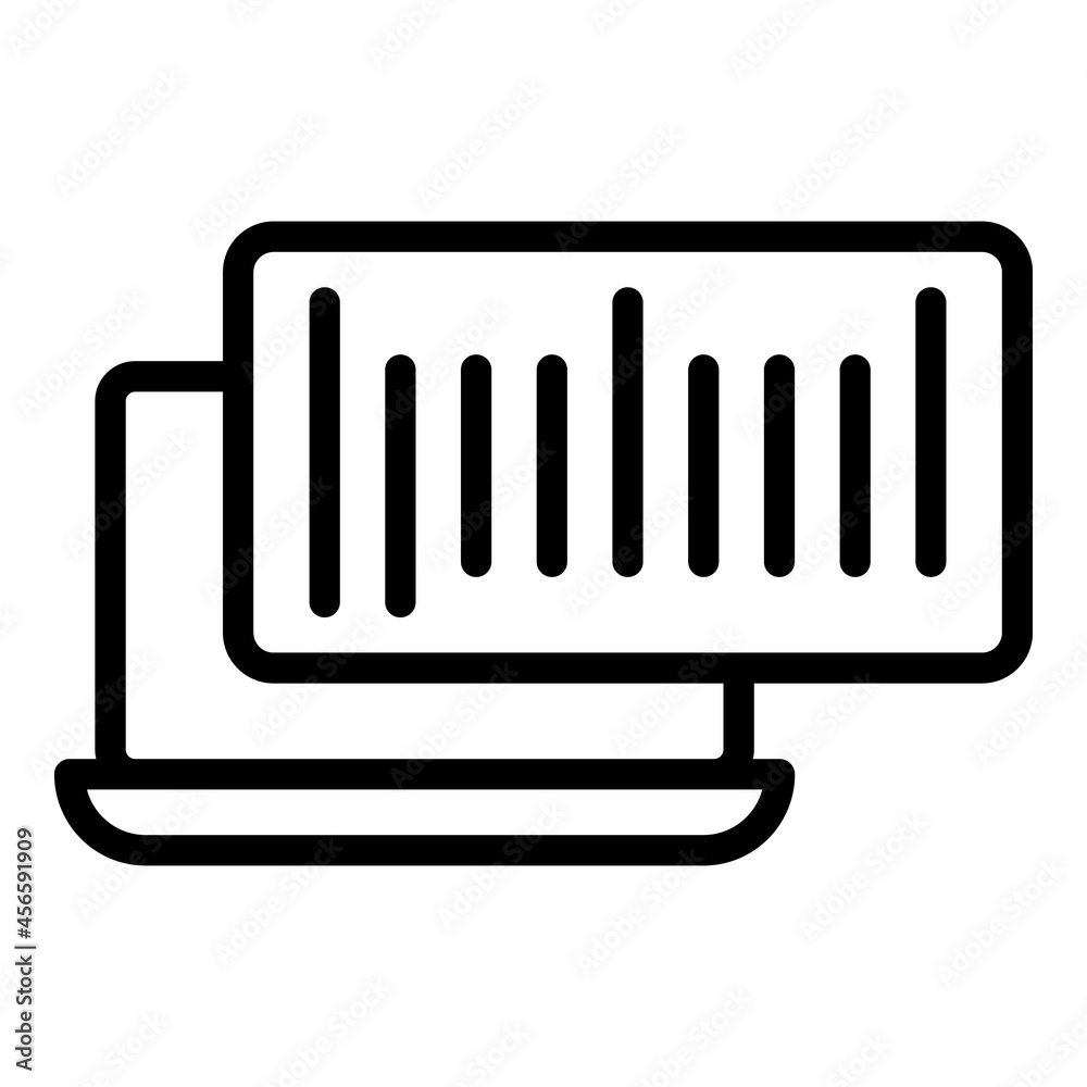 Poster computer barcode icon outline vector. code scanner. scan bar