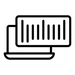 Computer barcode icon outline vector. Code scanner. Scan bar