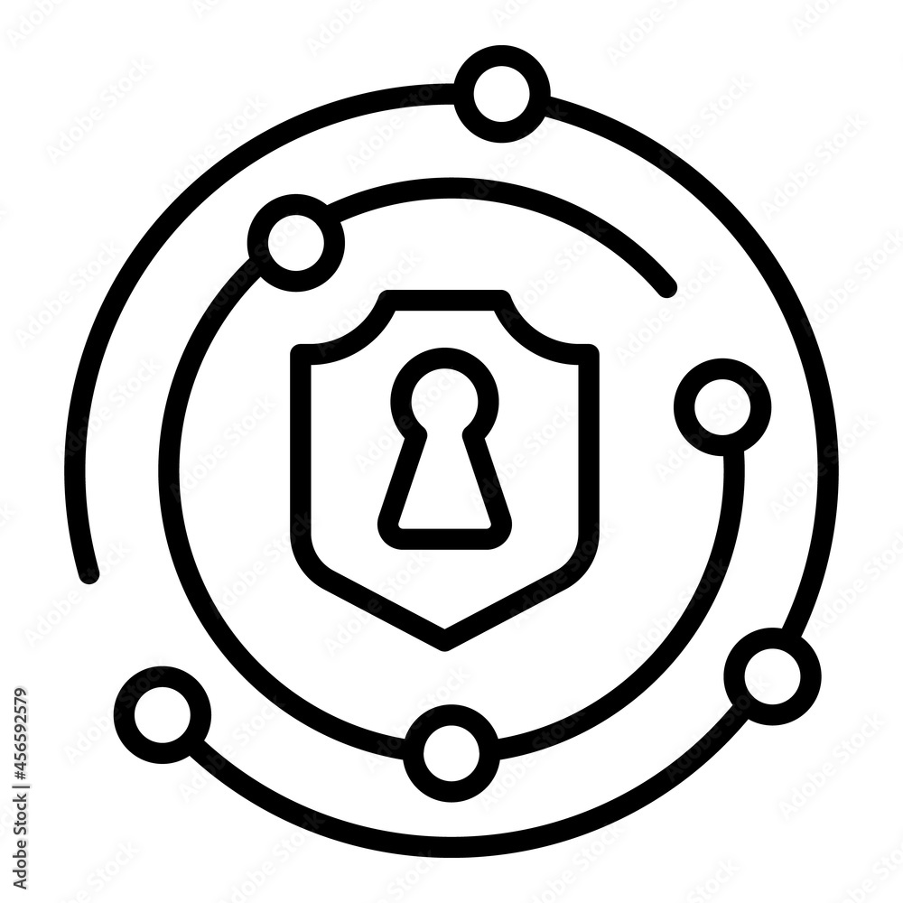 Poster privacy system icon outline vector. access information. software data