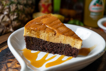 slice of  layered cake
