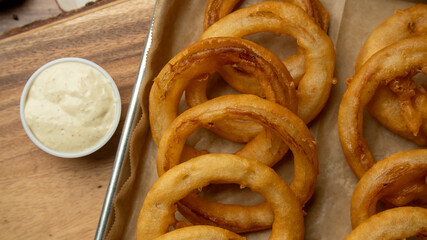 onion rings close up