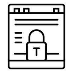 Internet privacy icon outline vector. Data information. Secure lock