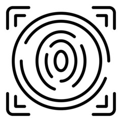 Privacy fingerprint icon outline vector. Thumbprint lock. Print access