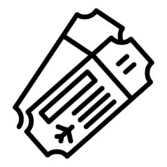 Plane tickets icon outline vector. Airline flight. Travel airport