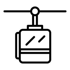 Gondola lift icon outline vector. Cable car. Mountain cableway