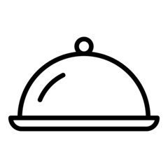 Meal serving icon outline vector. Serve tray. Food dining