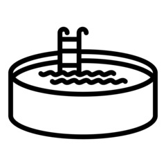Round pool icon outline vector. Swimming ball. Inflatable mattress