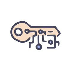 digital key color vector doodle simple icon