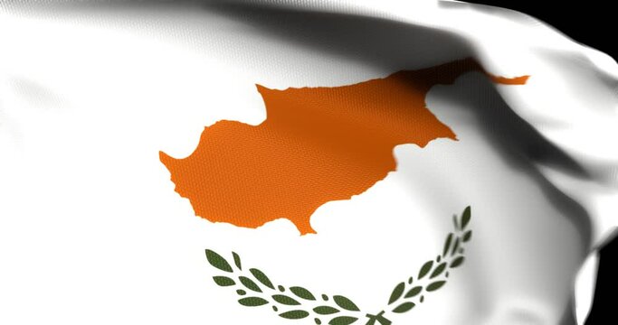Flag of Cyprus Waving 3D Animation Close up, 4K UHD 60 FPS 