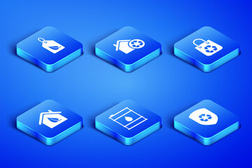 Set Recycle inside shield, Tag with leaf, Oil barrel, Eco friendly house, House recycling and Shopping bag recycle icon. Vector