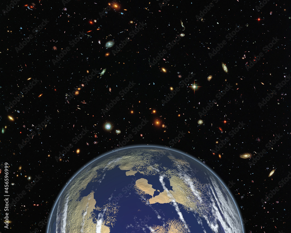 Sticker magnificent earth in outer space. the elements of this image furnished by nasa.