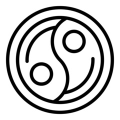 Yin yang icon outline vector. Spiritual balance. Human harmony