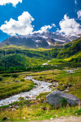 Obraz premium mountain landscape with river, Austria, Rauris