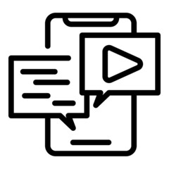 Phone webinar icon outline vector. Online video. Live training