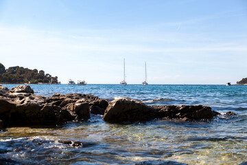 Rocky coast of the sea