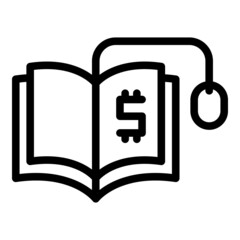 Electronic book icon outline vector. Computer ebook. Digital learn