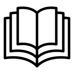 Opened book icon outline vector. Library literature. Paper dictionary