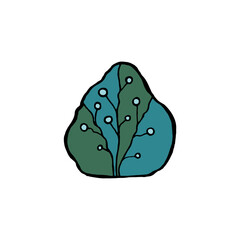 Vector bush isolated on a light background. Hand-drawn. Flat design, vector, cartoon, Doodle style.