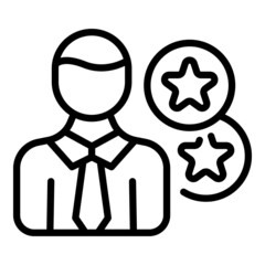 Customer review icon outline vector. Online feedback. Star opinion