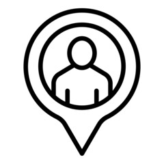 Client location icon outline vector. Customer target. Strategy behavior