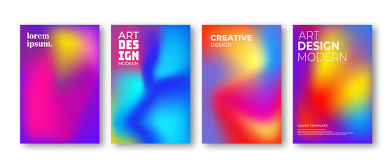 Modern vector template for brochures, leaflets, flyers, covers. Abstract fluid 3d vector shape trendy color liquid background set