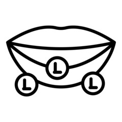 Letter pronunciation icon outline vector. Mouth animation. Sound expression