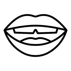 Speech sound icon outline vector. Mouth pronunciation. Speak sync